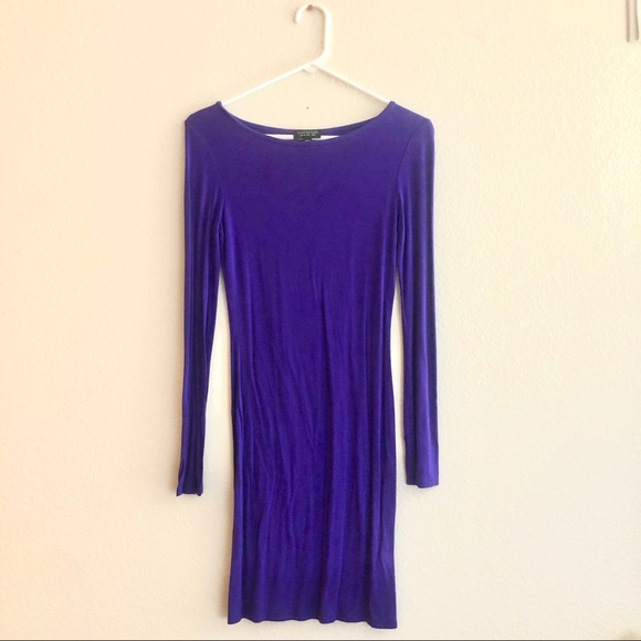 TopShop Bodycon Purple Jersey Dress - Picture 2 of 4